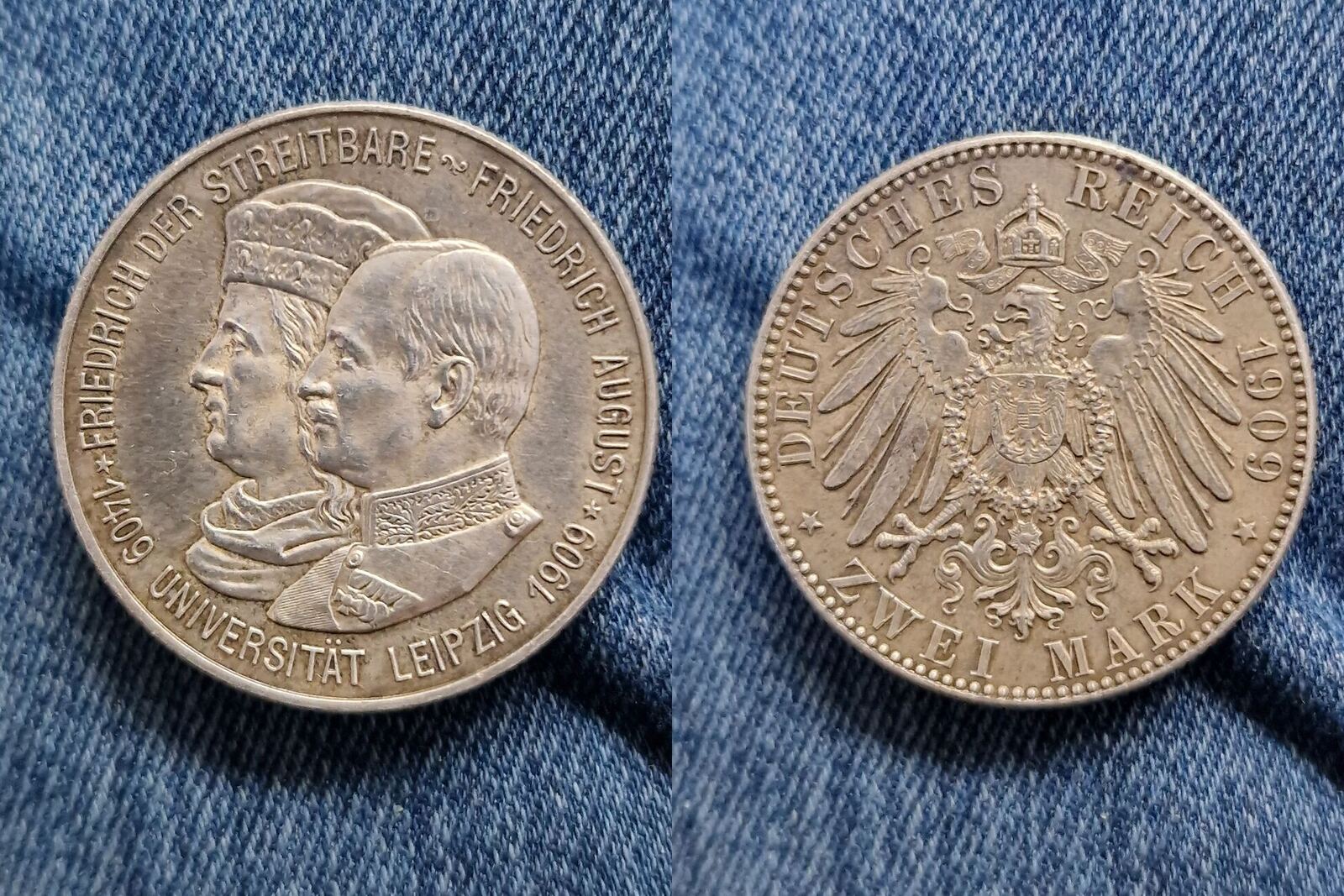 2 Mark Sachsen 1909 Uni Leipzig Jaeger 138 AU MA Shops