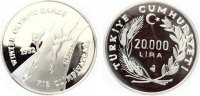   20000 Lira Türkei 1992 Olympiade 1992 Albertville Eisschnellauf