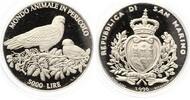 San Marino 5000 Lire 1996 Bedrohte Tierwelt Rotmilan mit Jungvogel Silber Picture