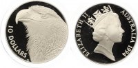 Australien 10 Dollars 1994 Australische Vogelwelt Keilschwanzadler Silber,PP Picture