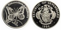 25 Rupien Seychellen 1994 Monarchfalter Tierwelt WWF, Endangered Wildlife Picture