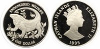 1 Dollar 1995 Cayman Islands Silber PP Andangered Wildlife Felsenleguan Picture