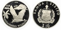 West Samoa 10 Dollars 1994 Flughund 31,47 Gr. 925er Silber Picture