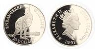 Cook Islands 50 Dollars 1991 Bedrohte Tierwelt Das Riesenkänguruh Silber PP Picture