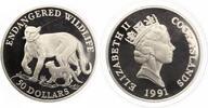 Cook Islands 50 Dollars 1991 Bedrohte Tierwelt Löwe Picture