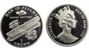 Isle of Man 1 Crown 1995 Gebrüder Wright Silber Picture