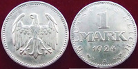 Allemagne, Deutschland, Weimar republik, republiqu Allemagne, Deutschland, Weimar Republik, République de Weimar, 1 mark 1924 A, J.