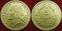 Gouvernement Provisoire 5 francs Lavrillier 1940 cupro-aluminium, G.761a TTB+
