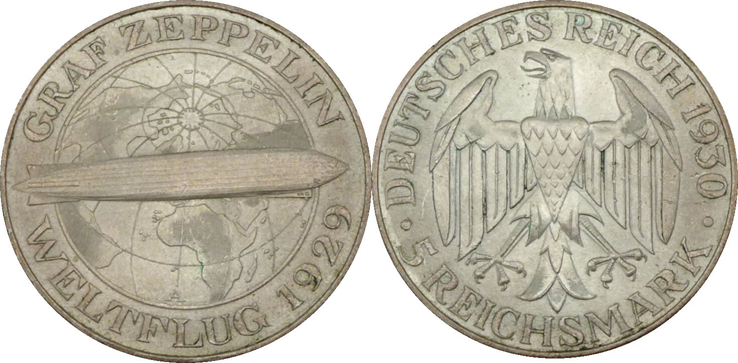 Deutschland Weimarer Republik Reichsmark A Zum Weltflug Des