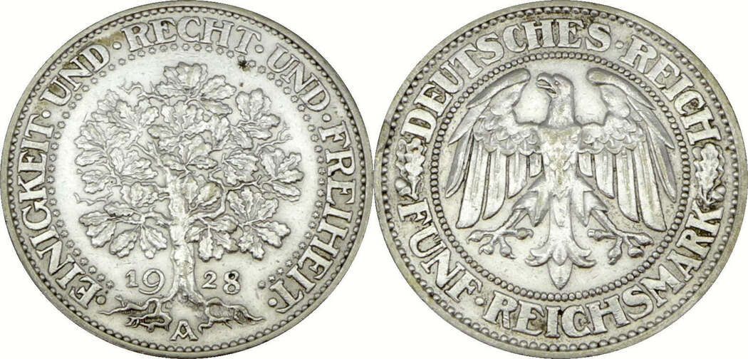 Deutschland Weimarer Republik Reichsmark A Eichbaum F Nf