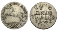 Braunschweig-Wolfenbüttel 1/6 Taler Karl I. 1735-1780