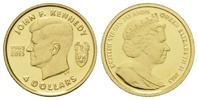 Virgin Islands, 4 Dollars, John F. Kennedy,
