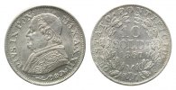 Vatikan, Kirchenstaat, 10 Soldi Jahr XXII =1867 R, Rom, Pius IX., 1846-1878,