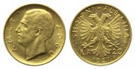 Albanien, 20 Franga 1927 R, Rom, 6,45g Ahmed Bey Zogu, 1925-1939,