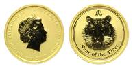 Australien, 15 Dollars 2010. Jahr des Tigers. 3,12g, Elisabeth II., seit 1952,