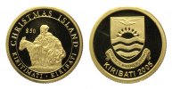 Kiribati, Weihnachtsinsel, 50 Dollars 2005. 3,11g, Weihnachtsmotiv - Maria und Joseph mit Christuskind,