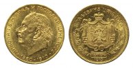 Montenegro, 20 Perpera 1910, Nikola I., 1860-1918 - 50. Jahrestag des Regierungsantritts,