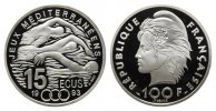 Frankreich, 100 Francs, Mittelmeerspiele Schwimmer,