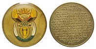 Südafrika, Messinggussmedaille emailliert, Wappen,