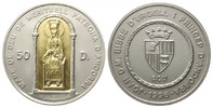 Andorra, 50 Diners, 5 oz. Silber u. 2 gr. Gold Madonna von Meritxell,