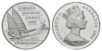Barbados, 10 Dollars Olympische Spiele in Barcelona 1992 - Windsurfen,