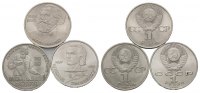 Russland, 3 Rubel (3 Münzen) Todestage,
