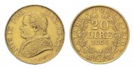 Vatikan, 20 Lire 1866, Pius IX., 1846-1878,