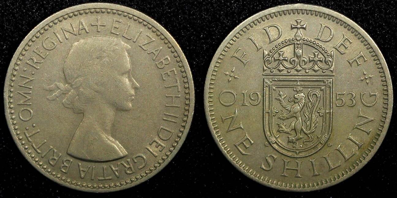 United Kingdom 1 Shilling Great Britain Elizabeth II Copper Nickel 1953