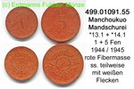 China Manchukuo Mandschurei 1 + 5 Fen 1944 ss . . *16, *17.1 aus Kuststo... 25,00 EUR 