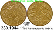 Deutschland, Weimarer Rep. 50 Rentenpfennig 1924 A unc J.310 . 50 Pfenni... 39,00 EUR 