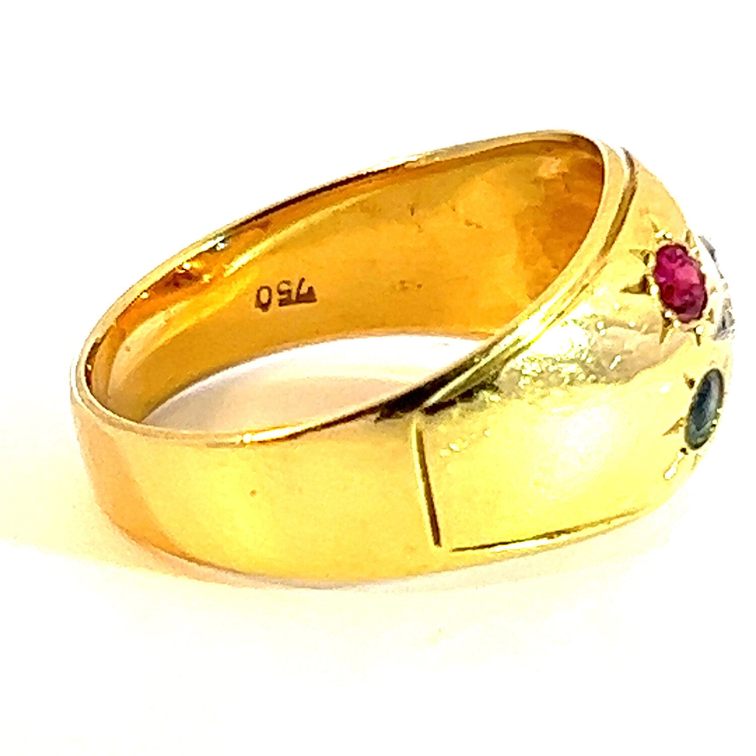 Gold Ring Mit Diamanten Rubin Und Saphir Ringgr E Sehr Gut