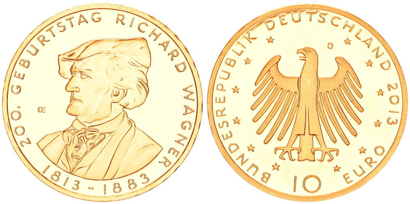 Deutschland 10 Euro 2013 D 200 Geburtstag Richard Wagner CH UNC