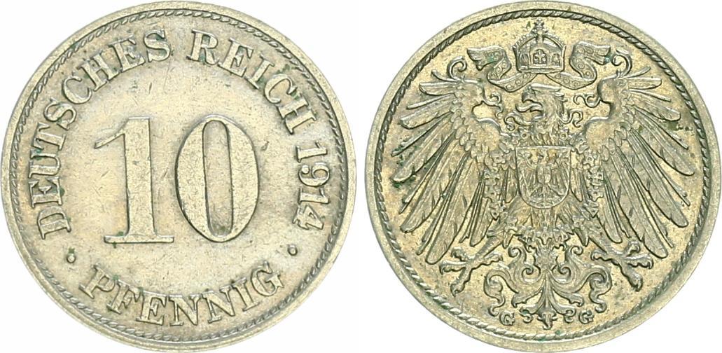 Deutschland Kaiserreich 10 Pfennig Variante Kaiserreich 10 Pf J 13