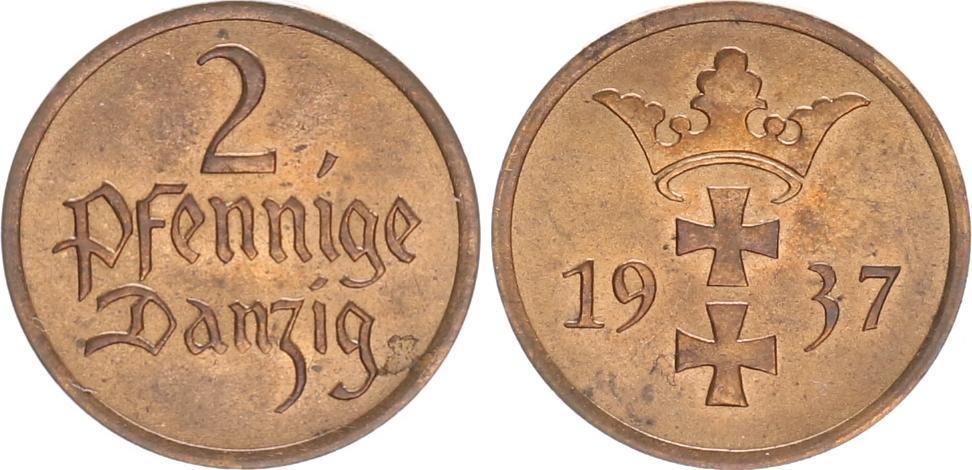 Polen Danzig Pfennig Ch Gem Unc Ma Shops