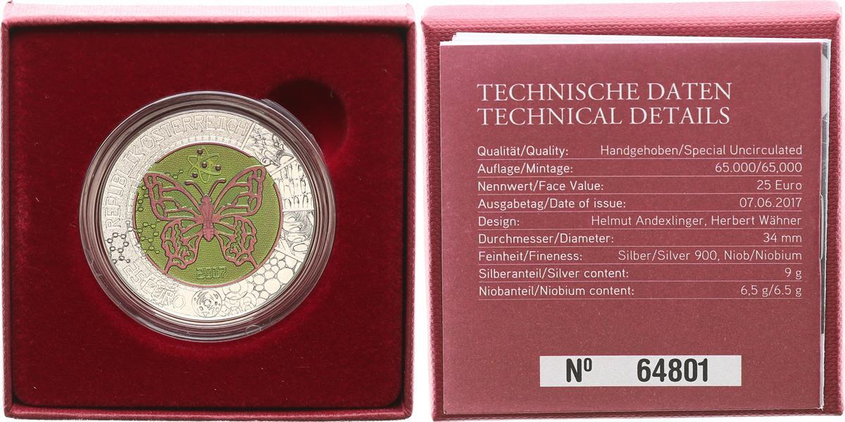 Österreich Niob Silber Komplett 25 Niob Österreich 25 Euro 2017