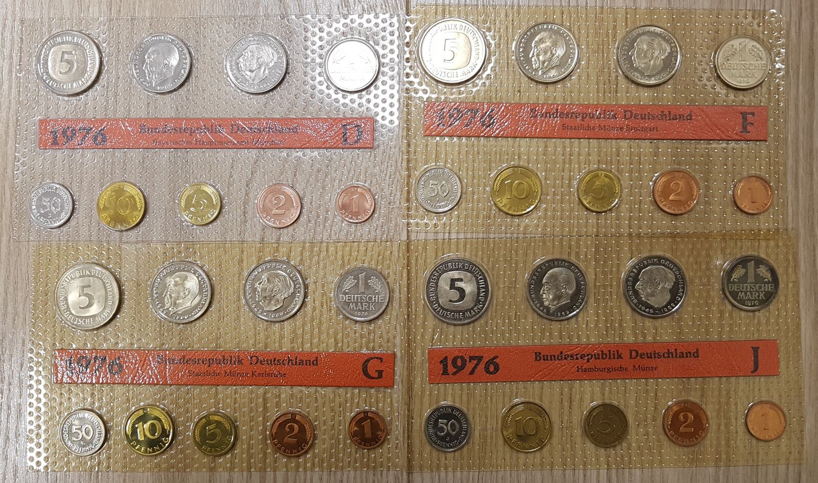 Deutschland BRD Kurssätze 1Pf bis 5 DM 1976 D J Kurssatz