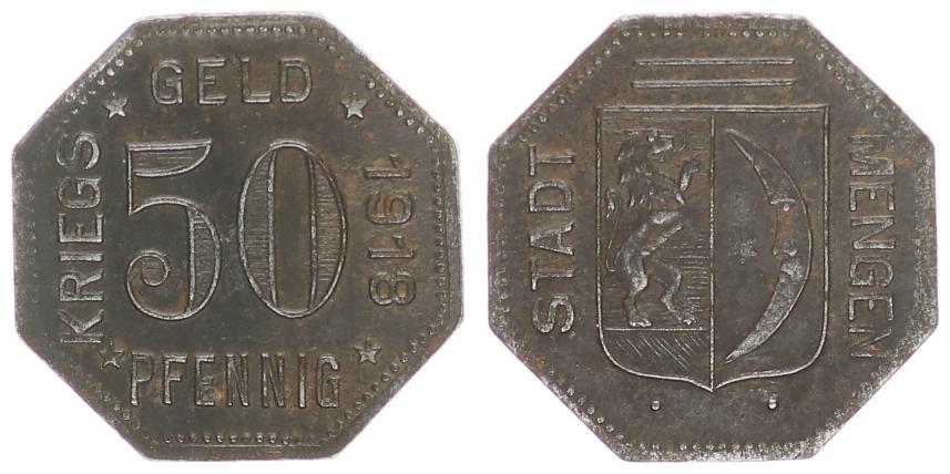 Mengen 50 Pfennig 1918 VF EF MA Shops