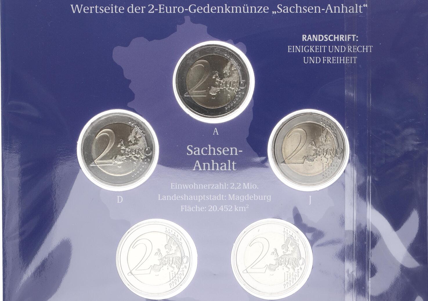 Bundesrepublik Deutschland Offizieller Blister 2 Euro A J Magdeburger