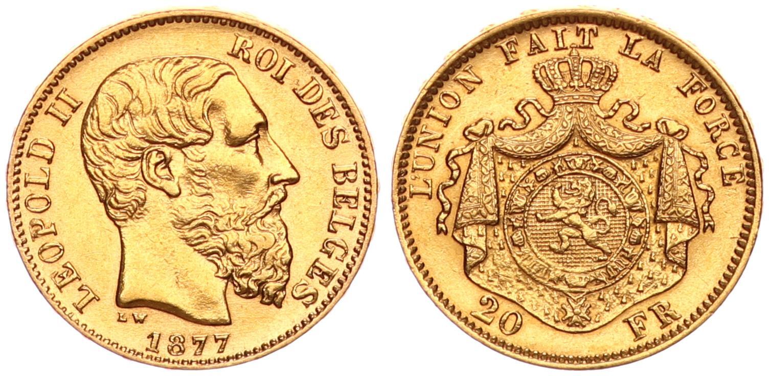 Belgien Gold Francs Leopold Ii Gold Aef Ma Shops