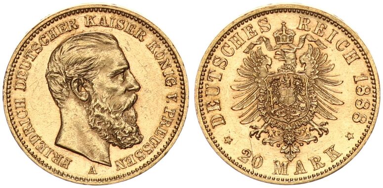 Deutsches Kaiserreich Preussen Mark Gold Preu En Reichsmark