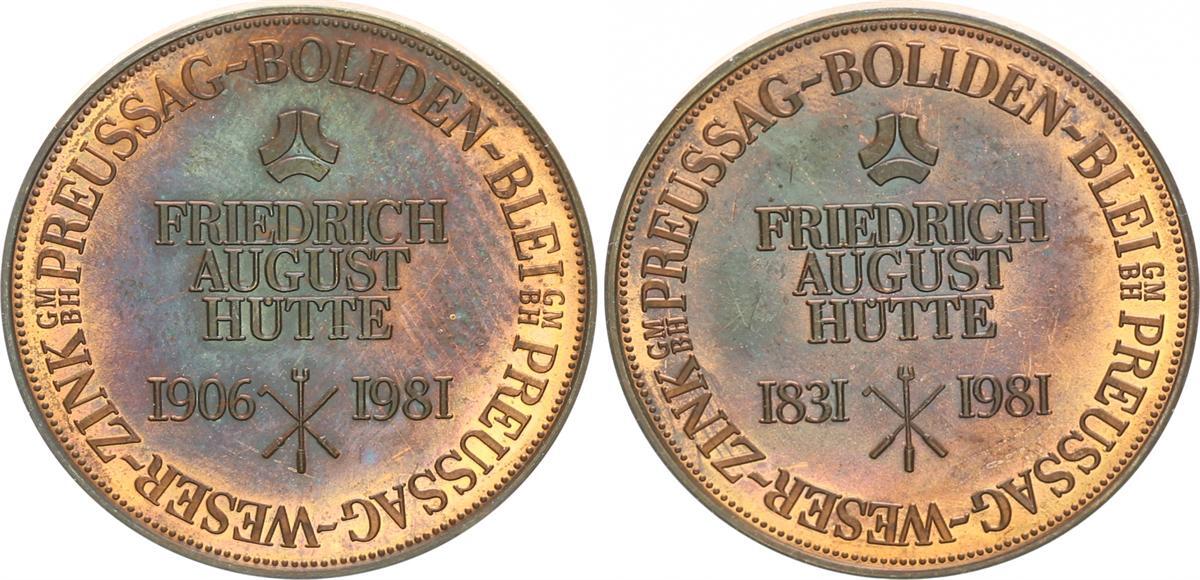 Medaille Preussag Friedrich August Hütte 1981 Deutschland Bergbau