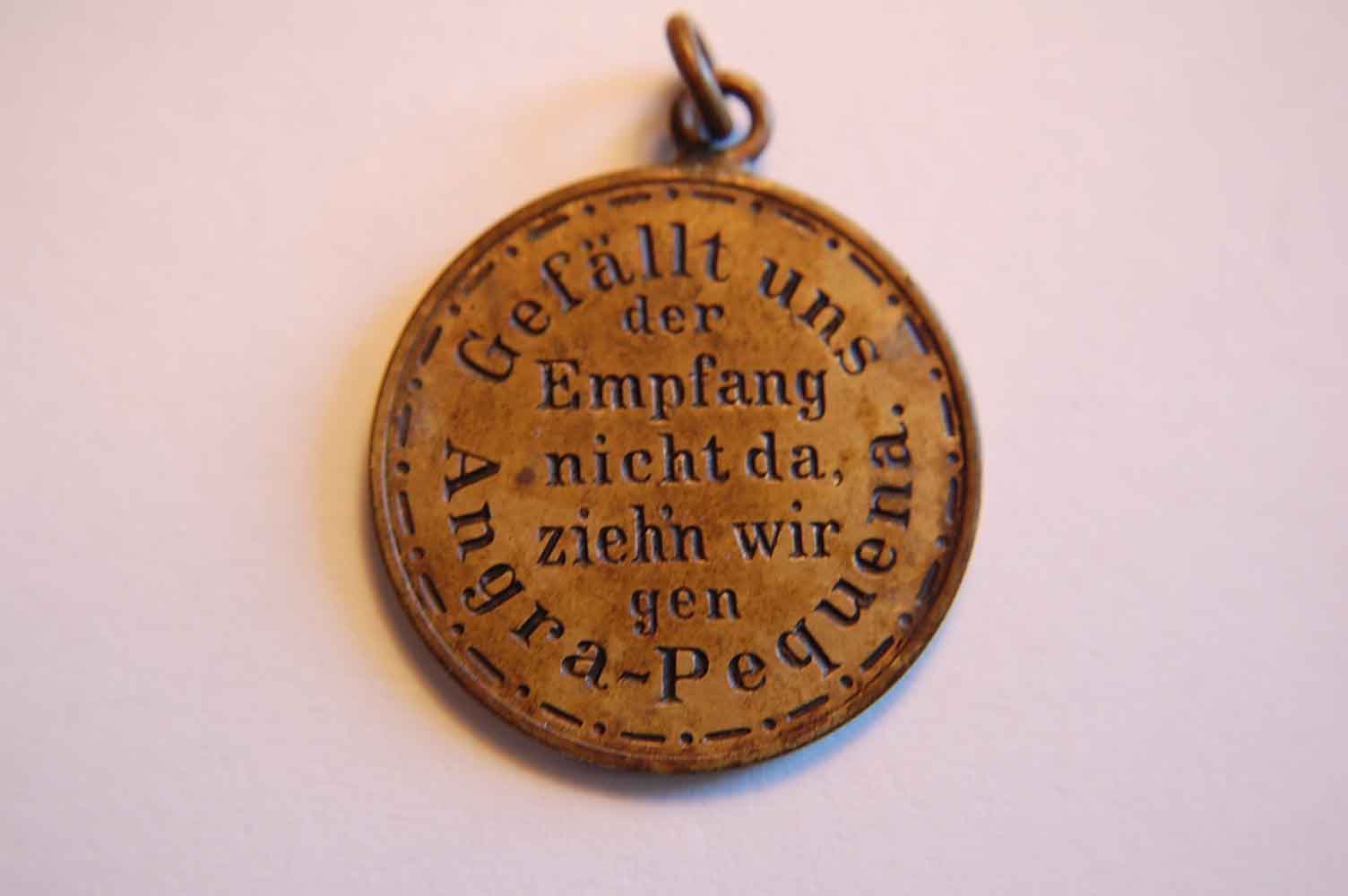 Kolonien Kolonien Messing Medaille Kamerun / Angra Pequena. ss-vz mit Originalöse Medaille um 1900 ss-vz 