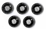 Deutschland / Eurowährung 10 Euro Fußball 2004 A D F G J komplett 10 Euro Fußball 5 Münzen, Münzzeichen A D F G J komplett, prägefrisch-st
