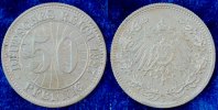 Deutschland / WEIMAR / PROBEPRÄGUNG 50 Pfennig WEIMAR 50 Pfennig Gestaltungsprobe RS.Stempel der 1/2Mark J.16 vz