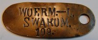 Kolonien: Deutsch-Ostafrika Deutsch Ostafrika Linie Koffermarke Nr. Koffermarke der Woermann- bzw. DOA Linie Nr. 109 mit Schreibfehler SWAKOM. (!)