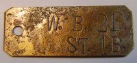Kolonien: Deutsch-Ostafrika Deutsch Ostafrika Linie Koffermarke W.B. Koffermarke der Woermann- bzw. DOA Linie Nr. W.B.21.St.1B.