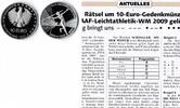 Deutschland / Eurowährung 10 Euro Leichtatletik 2009 ADFGFJ komple 5 mal 10 Euro Leichtatletik 2009 Münzzeichen ADFGJ komplett prägefrisch