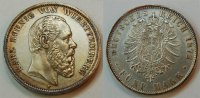 Kaiserreich / Württemberg 5 Mark Kaiserreich Württemberg 5 Mark Silber kleiner Adler 1875