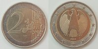 Deutschland/ 2 Euro 2 Euro Deutschland, ohne Randschrift Deutschland 2 Euro Kursmünze 2002 vz, ohne Randschrift, zu dünner Außenring 7,6g