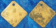 Kolonien: Deutsch-Südwestafrika Bisher unbekannte Messingmarke Deutsch-Südwestafrika bisher unbekannte Messingmarke B - W 50